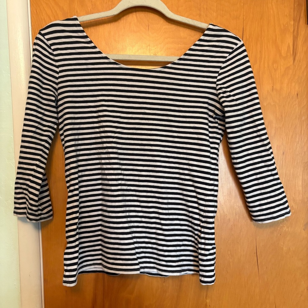H&M Striped 3/4 Sleeve Top